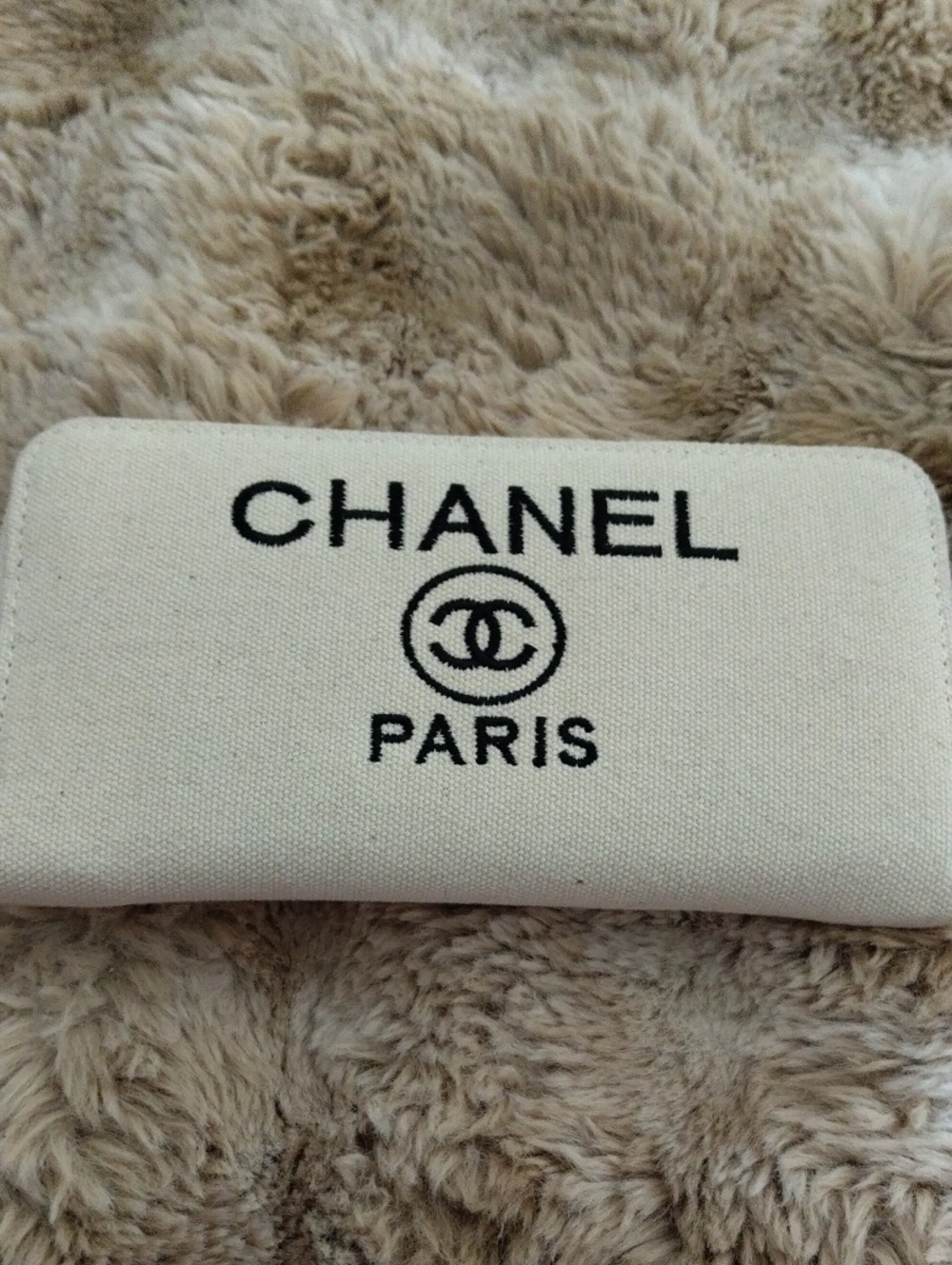 Biege And Black Canvas Wallet